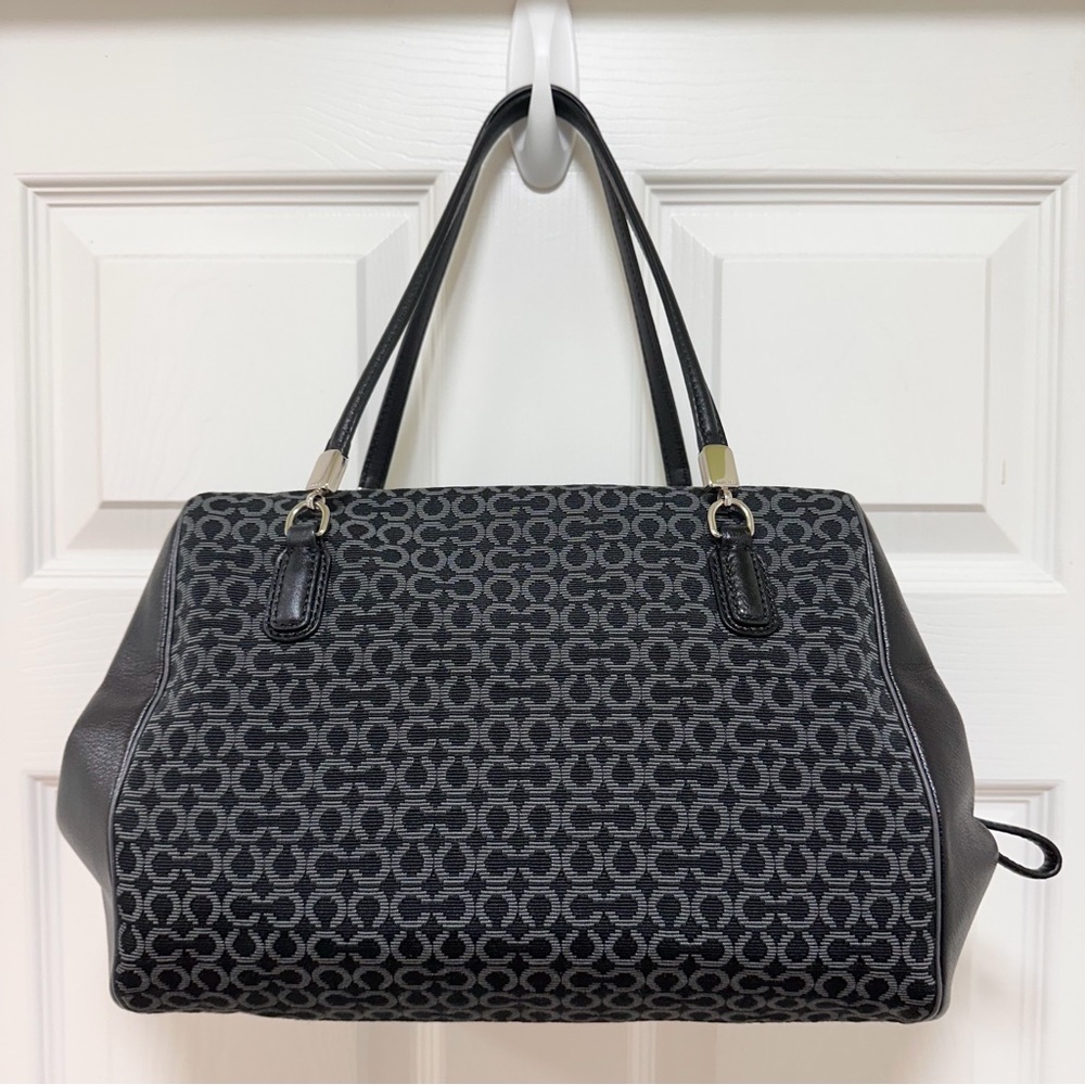 Coach Madison Madeline Satchel East West Mini Op Art Leather Trim - Picture 5 of 13